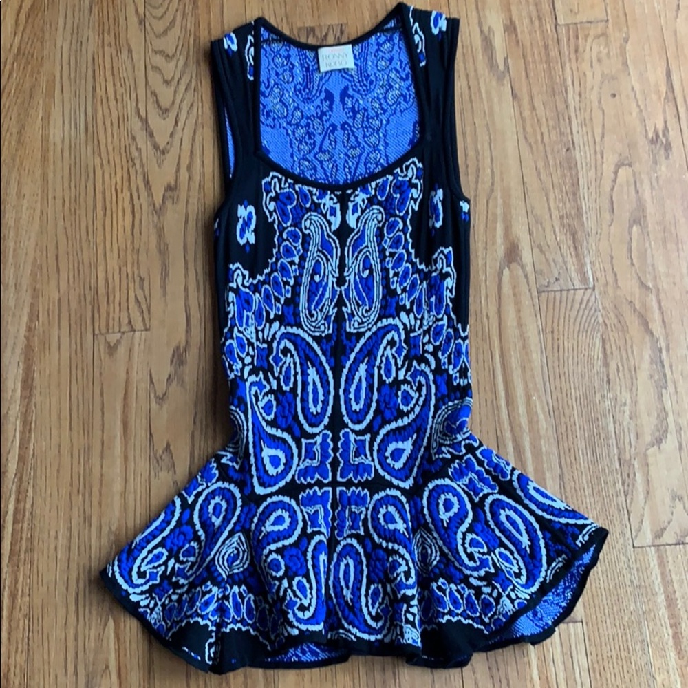 Black and blue peplum top